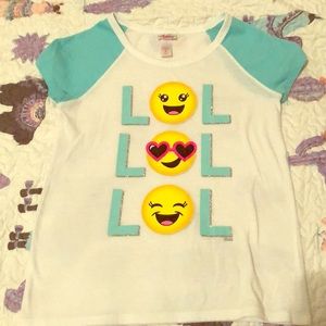 Teal lol emoji shirt from justice